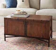 I'd love to make this as an (don't cringe) outdoor tack trunk (well, indoors but in a barn) for my tack/horse stuff…do you think. Timor Trunk Coffee Table Pottery Barn Table Decor Living Room Coffee Table Vintage Home Decor