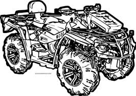 Dogs love to chew on bones, run and fetch balls, and find more time to play! 4 Wheeler Coloring Page