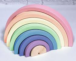 Wooden Rainbow Stacker Montessori Toy Montessori Baby Rainbow Puzzle Montessori Toys Wooden Toys New Baby Gift Made In Canada Wooden Rainbow Rainbow Toy Montessori Toys