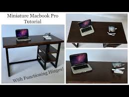 Miniature Macbook Pro Tutorial Wooden Computer With Functioning Hinge Youtube Miniatures Doll House Plans Dollhouse Tutorials