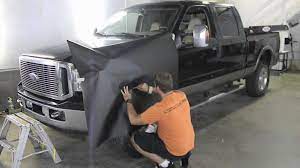 Avery gloss vinyl wrap black: Ford F350 Matte Black Wrap Skin With 3m 1080 Vinyl V Epic Trailer Youtube