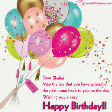 Shalini Name Card Birthday Card With Name Birthday Wishes With Name Free Birthday Greeting Cards