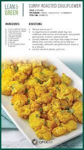 Curry Roasted Cauliflower Lean Protein Meals Greens Recipe Lean Eating