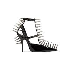 Balenciaga Women 110mm Knife Spikes Patent Leather Pumps 1 325 Liked On Polyvore F Black Patent Leather Shoes Footwear Design Women Black High Heels Shoes
