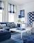 Royal Blue And White Living Room
