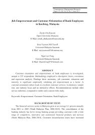 It's possible at open university malaysia. Pdf Job Empowerment And Customer Orientation Of Bank Employees In Kuching Malaysia