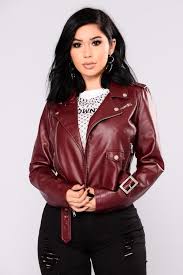 Remind Me Later Faux Leather Jacket Burgundy Leather Jacket Fashion Jackets
