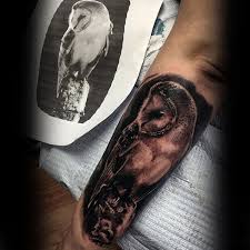 Realistic Bird Of Prey Tattoo 60 Barn Owl Tattoo Designs For Men Lunar Creature Ink Ideas Realistic Owl Tattoo Owl Tattoo Design Mens Owl Tattoo