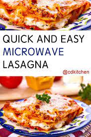 The Microwave Makes This Classic Style Lasagna A Breeze Cdkitchen Com Microwave Cooking Recipes Microwave Recipes Dinner Easy Microwave Recipes