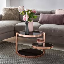 97x60 / h=27 cm, holzmasserung dunkle eiche. Finebuy Design Couchtisch Circle O 45cm Rund Glas Kupfer Mit Ablage Wohnzimmertisch 3 Ebenen Glasplatte