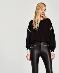 Fermuarli Suni Br Zara Dan 2 Fermuarli Suni Deri Pantolon Resmi Faux Leather Pants Leather Pants Pants