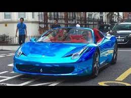 Chrome Blue Ferrari 458 Spider Youtube Ferrari Spider Ferrari 458 Ferrari 458 Italia Spider