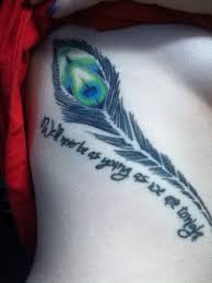 Feather quotations by authors, celebrities, newsmakers, artists and more. Quote And Peacock Feather Tattoo On Rib Side