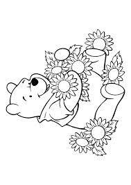 How to draw winnie the pooh; Winnie The Pooh With Flowers Coloring Pages Winnie The Pooh Disney Coloring Pages Colorings Cc