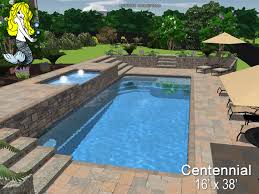 Medium and large fiberglass pools. Centennial Rectangle Fiberglass Swimming Pools Tallman Pools