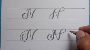 1 2 3 4 5 6 7 8 9 10. Calligraphy Handwriting Letter N In Cursive Design How To Write Stylish Alphabet For Beginners Youtube