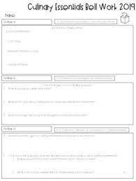 Culinary Essentials Worksheets Teaching Resources Tpt