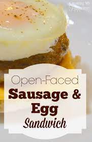 Download file free book pdf breakfast, lunch, or anytime sandwiches: Open Faced Sausage Egg Sandwich High Protein Low Carb Sausage Egg Sandwich Sausage And Egg Egg Sandwiches