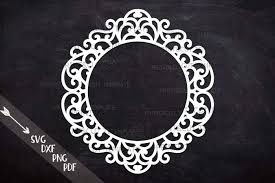 Download Swirly Circle Monogram Frame Family Name Sign Ready For Cut File Svg By Kartcreation Thehungryjpeg Com