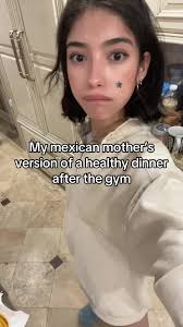 Gym with Mexican Lady Cooking Food