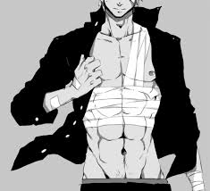 Manga Boy Bandaged Abs Blackandwhite Shirtless Shirtless Anime Boys Anime Guys Shirtless Hot Anime Boy