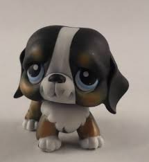 Black And White St Bernard Puppy Littlest Pet Shop Black White Brown St Bernard Puppy Dog Blue Eyes Lps 145