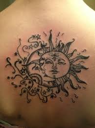 Beautiful rain stick with the sun and the moon, the sun has its blue light rays has a nice smile and some pretty eyes, the moon is. 7 Best Half Sun Half Moon Designs Ideas Moon Design Moon Tattoo Moon Sun Tattoo