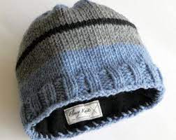Knitted Men S Fleece Lined Blue Liner Hat Knit Men S Hat Knit Men S Beanie Winter Hat Knitting Bag Pattern Knitting Hat Knitting Patterns