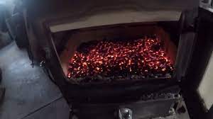 Our wood stove can burn either wood or coal. Anthracite Coal Stove Harman Mark Iii In Garage Chimney Youtube