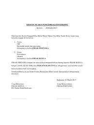 Contoh surat pengembalian dana deposit. Download Contoh Berita Acara Pengembalian Barang