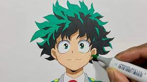 Drawing deku bnha anime sketch sketches hero academia from easy deku drawing como dibujar a izuku midoriya de boku no hero from easy deku drawing. How To Draw Deku Izuku Midoriya Step By Step My Hero Academia Boku No Hero Academia Youtube