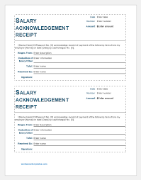 Check spelling or type a new query. Salary Acknowledgment Receipt Template For Word Word Excel Templates