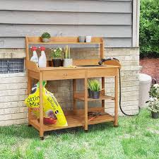 topeakmart outdoor garden potting bench