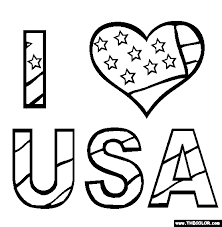 I Love Usa Coloring Page Free I Love Usa Online Coloring July Colors Coloring Pages For Teenagers Coloring Pages For Kids