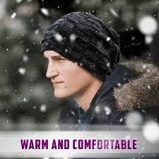 Eli Winter Beanie Hat for Men and Women, Slouchy Warm Fleece Lined Knit  Caps, One Size, Black