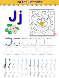 Search from 189 letter j. Tracing Letter J For Study Alphabet Printable Worksheet For Kids Education Page For Coloring Book Developing Children Skills For Writing And Tracing Abc Vector Cartoon Image For School Textbook Royalty Free Cliparts