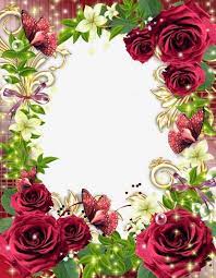 Flowers Background Border Flower Frame Red Roses Floral Border Design