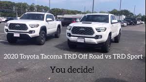 All trd trims in the 2019 toyota tacoma lineup will deliver peak performance, durability, and a variety of premium amenities built to help you enjoy your time on the road. 2020 Toyota Tacoma Trd Off Road Vs Trd Sport Battle You Decide Youtube