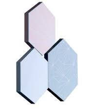 Toile Imprimee Tryptique Toiles Hexagonales 36 X 31 Cm Toile Imprimee Hexagonaux Triptyque