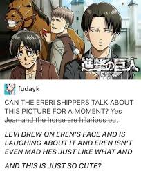 Pin By Secretkawaii On Ereri Eren X Levi Attack On Titan Funny Attack On Titan Anime Attack On Titan Ships