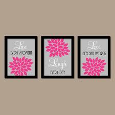 Live Laugh Love Wall Art Artwork Hot Pink Gray Black By Trmdesign Floral Bedroom Love Wall Art Bedroom Wall Art