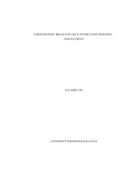 1) rescission • an equitable remedy available at at malaysia,public already known that all business either small or huge,there are one systems or. A Repudiatory Breach In The Construction Industry Non