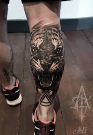 One Session About 5 6h Tattoo Tattoos Tiger Tigertattoo Calf Tattoo Calf Sleeve Tattoo Tiger Tattoo Design