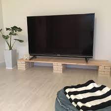 リビング デニムクッション diy レンガ テレビボード などのインテリア実例 2015 10 18 17 07 18 roomclip ルームクリップ インテリア テレビ台 手作り 100均 インテリア