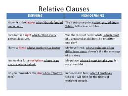 We can use 'that' for people or things. Defining Relative Clauses I Defining Relative Clauses Give