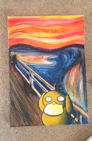 My Girlfriend Painted A Canvas As A Present For A Friend Pokemon Painting Mini Canvas Art Funny Paintings