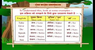 One Word Sentences Learn Hindi Through English For Kids Spoken Hin Word Sentences One Word Sentence Learn Hindi
