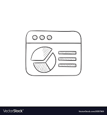 Browser Window With Pie Chart Sketch Icon