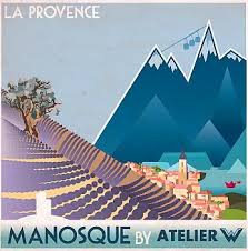 Atelier W Manosque Luberon Verdon Champ De Lavande Carte Postale Provencale Affiche Retro Affiches Retro Affiche Retro Affiche