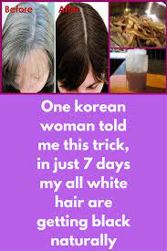 One Korean Woman Told Me This Trick In Just 7 Days My All White Hair Are Getting Black Grey Hair Home Remedies Homemade Hair Treatments Remedy For White Hair